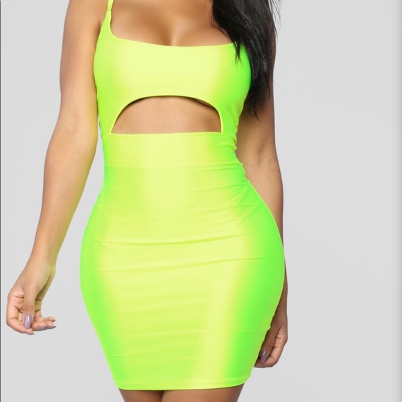 Mini neon yellow dress - Picture 2 of 2